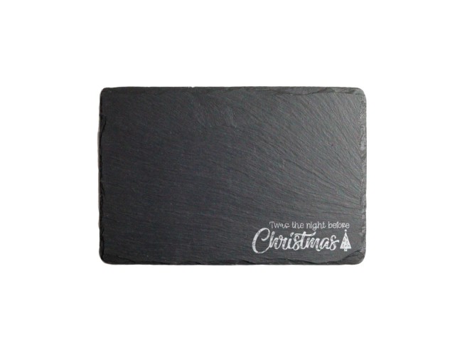 Welsh slate rectangle cheeseboard laser engraved with the design twas the night before christmas